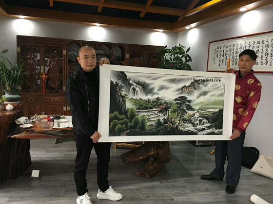 书画界名家刘祥禹与张冰梅联袂献宝，彰显尊禧鹿业企业文化