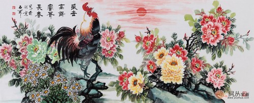 中国当代画鸡名家，石开国画雄鸡作品赏析