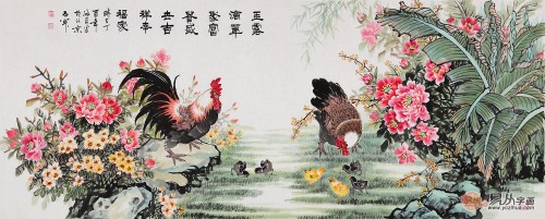 中国当代画鸡名家，石开国画雄鸡作品赏析