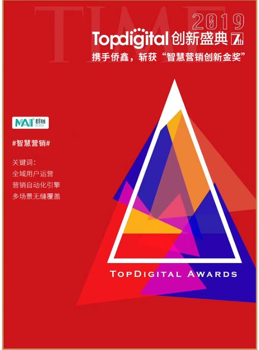 群脉SCRM荣获“2019 TopDigital 智慧营销创新专项奖”