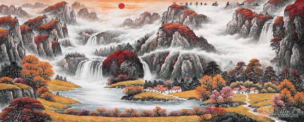 宋唐家居装饰画欣赏，带你感受山水画意境之美