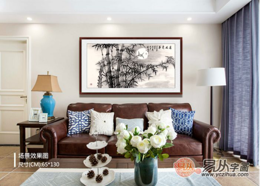 沙发背景墙装饰：一幅字画足以撑起家居颜值，关键是要选对！