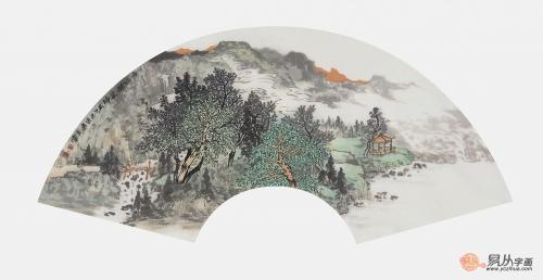 王宁扇面山水画赏析 | 唯美养心，装饰收藏皆宜