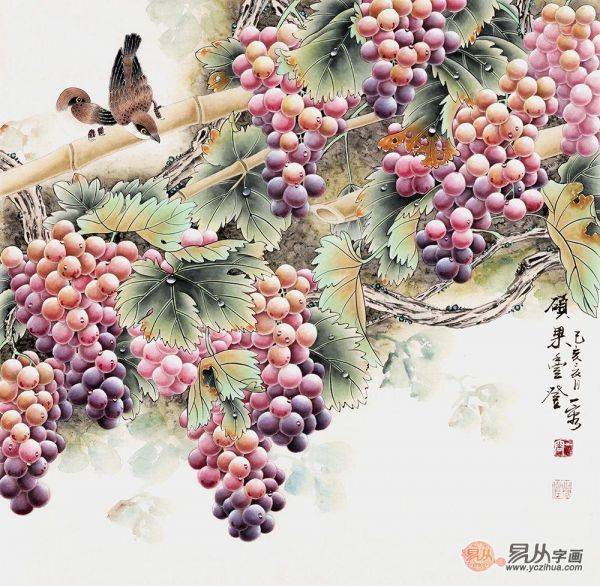 家居装饰字画、室内挂画佳作分享，王一容老师工笔吉祥花鸟画