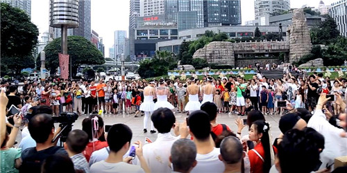 横山花仙谷的高颜值“鹅子”现身重庆街头惹尖叫