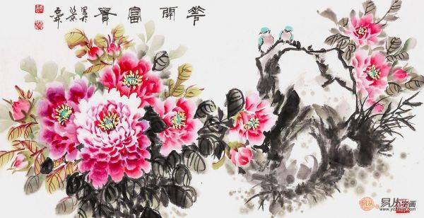 国画写意牡丹组图欣赏，70余岁高龄画家石开作品真迹大全