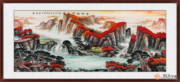 【关注·画家】当代画家张利红色山水画：江山如此多娇