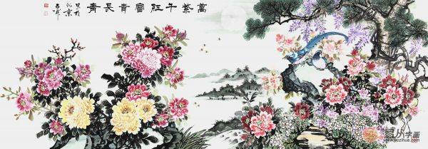 国画写意牡丹组图欣赏，70余岁高龄画家石开作品真迹大全