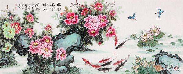 国画写意牡丹组图欣赏，70余岁高龄画家石开作品真迹大全