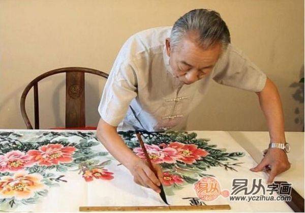 国画写意牡丹组图欣赏，70余岁高龄画家石开作品真迹大全
