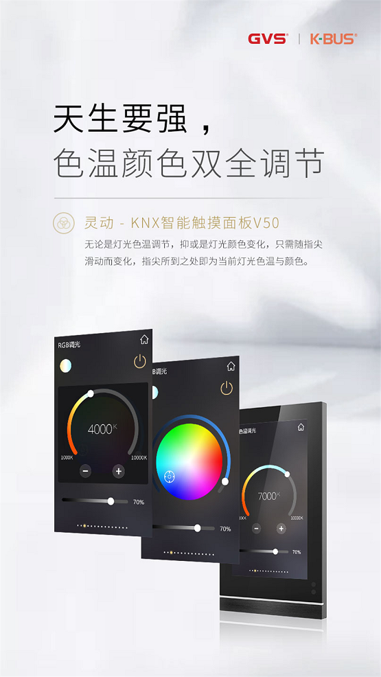 GVS视声官宣：灵动系列KNX智能触摸面板V50来了