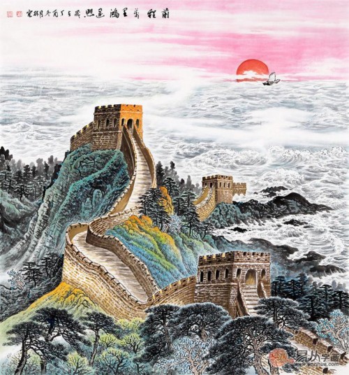 走廊挂画这样选，手绘国画，家居亮丽风景线