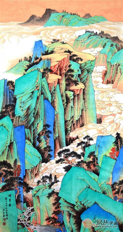 走廊挂画这样选，手绘国画，家居亮丽风景线