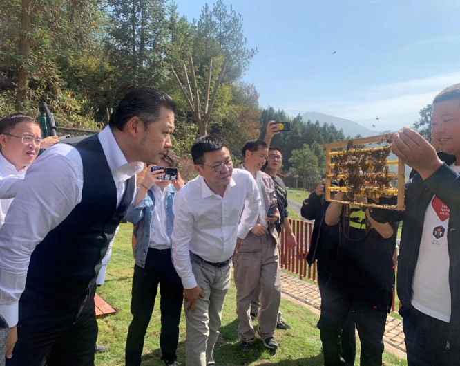 正大集团董事长谢吉人应万色城集团邀请到访千岛湖智能蜂业基地
