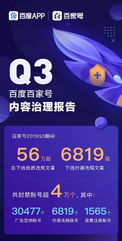 百度发布10月信息安全治理月报：百度网盘清理有害链接325万余条