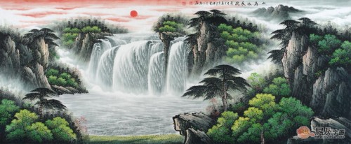 走廊挂画这样选，手绘国画，家居亮丽风景线