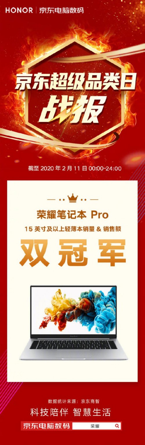 京东超级品牌日大促钜惠来袭，荣耀笔记本Pro低至3999元
