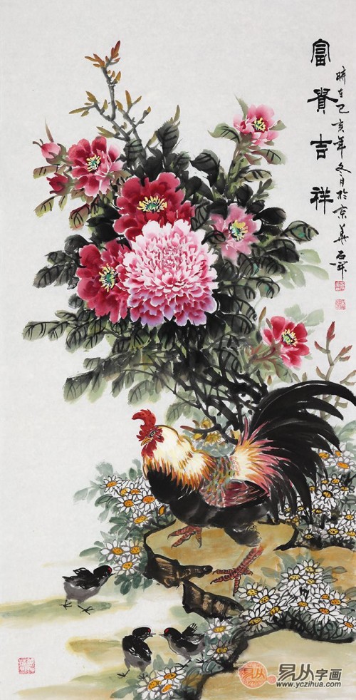 进户门玄关挂什么画合适，名家名作的花鸟国画一眼就爱上了