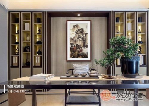 茶室挂画适合选什么？雅韵山水之景，装点精致家居