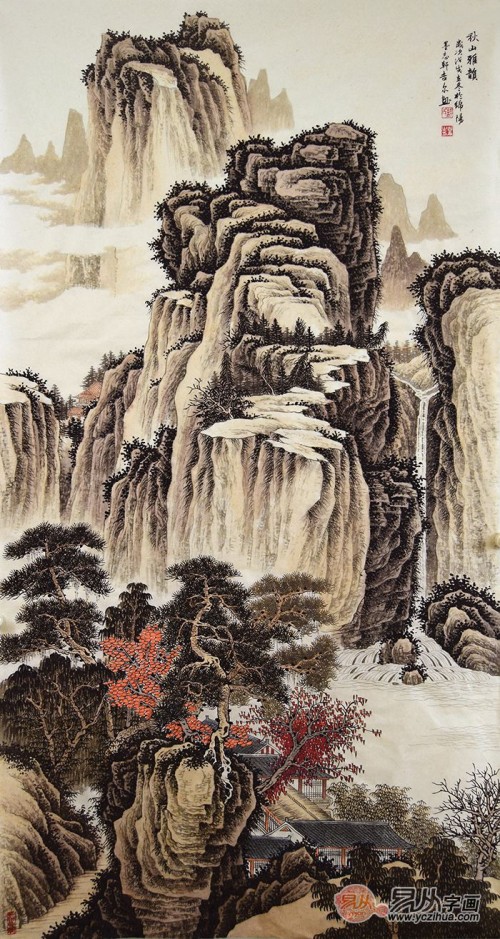 茶室挂画适合选什么？雅韵山水之景，装点精致家居