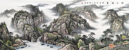 美协画家新品写意山水画，清秀典雅，春意盎然家居装饰