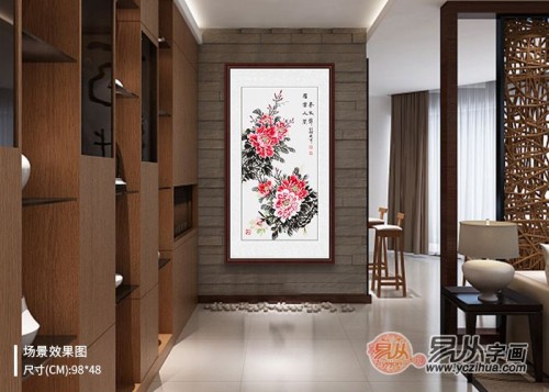 玄关装饰挂这样一幅画，一进门就被吸引了