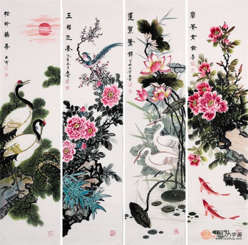 四条屏画挂家里好吗？适合挂家里的花鸟四条屏国画总结