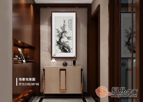 玄关装饰挂这样一幅画，一进门就被吸引了