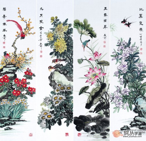 四条屏画挂家里好吗？适合挂家里的花鸟四条屏国画总结