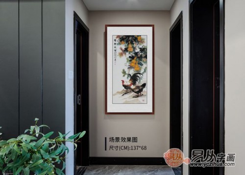 玄关装饰挂这样一幅画，一进门就被吸引了