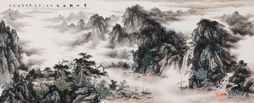 茶室挂画适合选什么？雅韵山水之景，装点精致家居