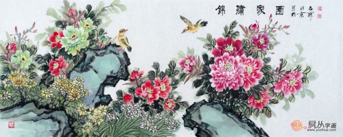 [客厅沙发墙]挂客厅沙发墙上的装饰画，这些精美好寓意花鸟画，满星推荐