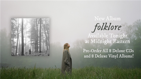 泰勒·斯威夫特全新专辑《folklore》上线酷狗 16首豪华单曲狙击心灵
