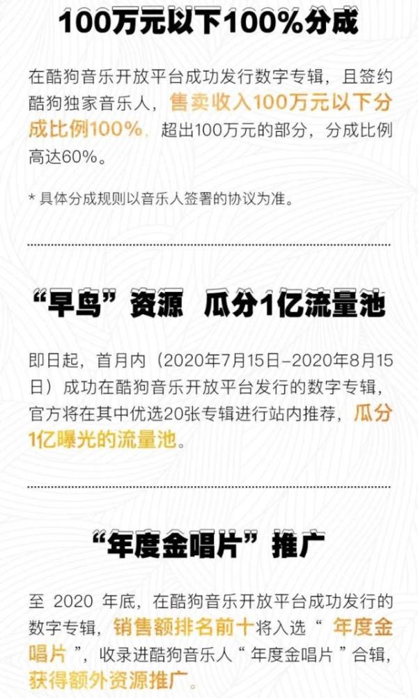 首创零门槛自助发行数字专辑，星曜唱片计划收入100万全归音乐人