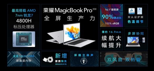 4499元起！荣耀MagicBook Pro锐龙版今日首销 强悍性能值得关注