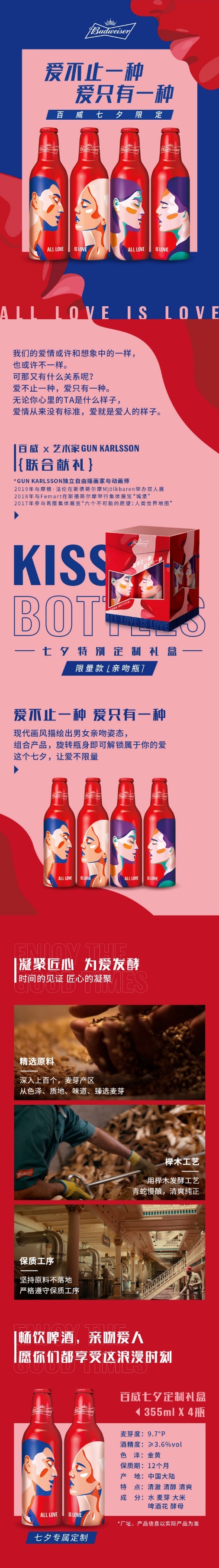 爱不止一种,爱只有一种 —— 百威七夕限定亲吻瓶,爱不限量