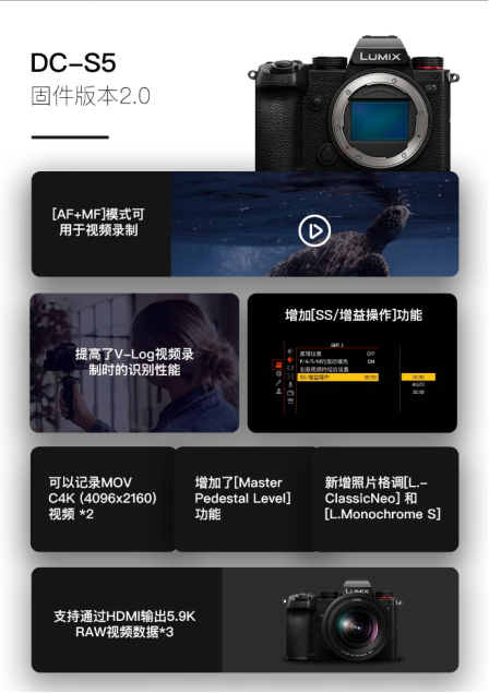 今年微单相机“黑马”松下S5,又免费固件升级!
