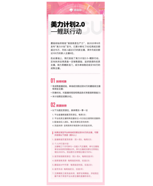 招才引智成效凸显，“美力计划”或将成为蘑菇街主播职业拐点