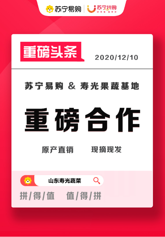 每周500吨寿光蔬菜 将通过苏宁销往全国