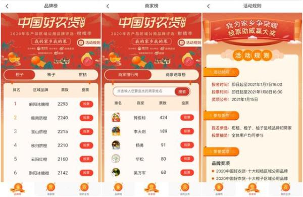 中国好农货评选正式启动 惠农网主办柑橘区域公用品牌“年终大选”