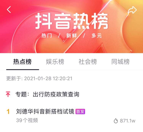 全民追星刘德华！入驻抖音24小时，粉丝量突破2463万