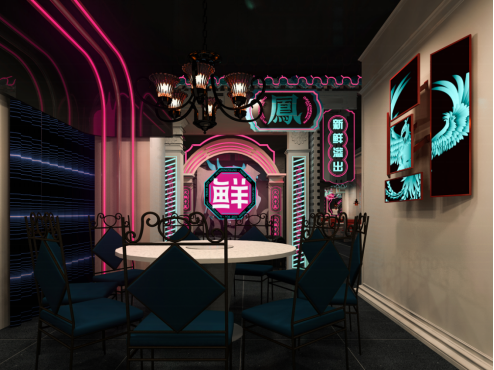 火凤祥赛博朋克风2.0版概念店 亮相杭州湖滨88