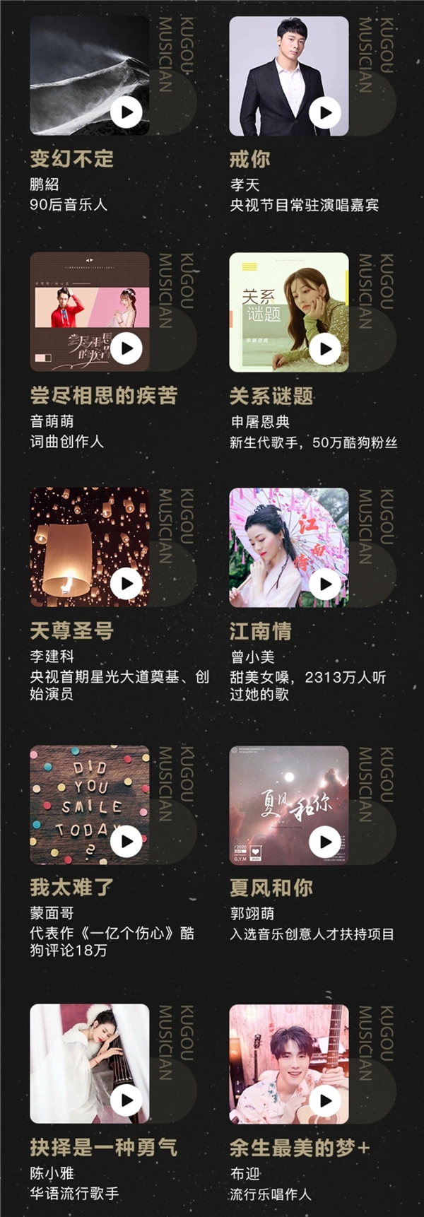 酷狗“星曜唱片计划”年度金唱片重磅出炉 总销量超5600首