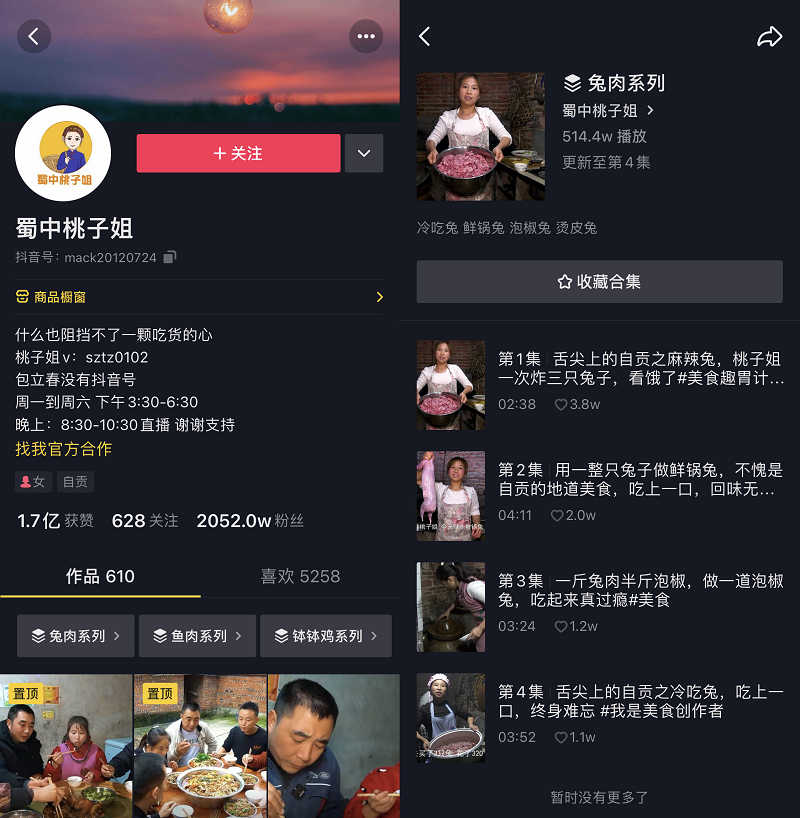 蜀中桃子姐抖音获赞1.7亿,网友:这才是热气腾腾的人生啊