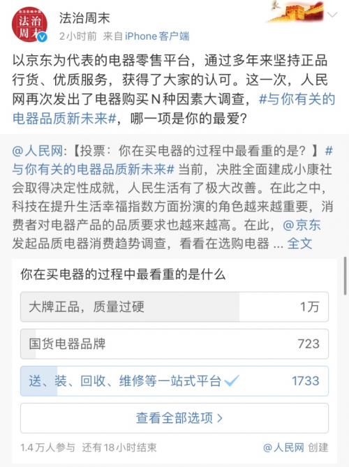 选购电器理由哪家强？ 这份特别的品质电器消费大调查喊你来投票