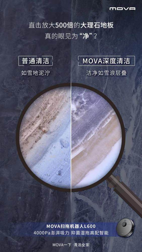 眼见为净就一定干净？放大500倍，MOVA L600扫拖机器人为你还原真相