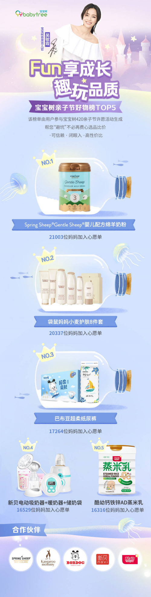 宝宝树420亲子节好物榜出炉，Spring Sheep婴儿绵羊奶粉荣获榜单Top1！