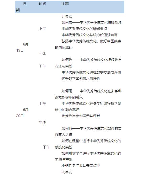 中华优秀传统文化教育教学能力提升训练营