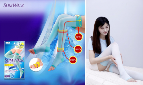 女团腿闪耀夏天｜SLIMWALK凉感睡眠袜 夏季限定