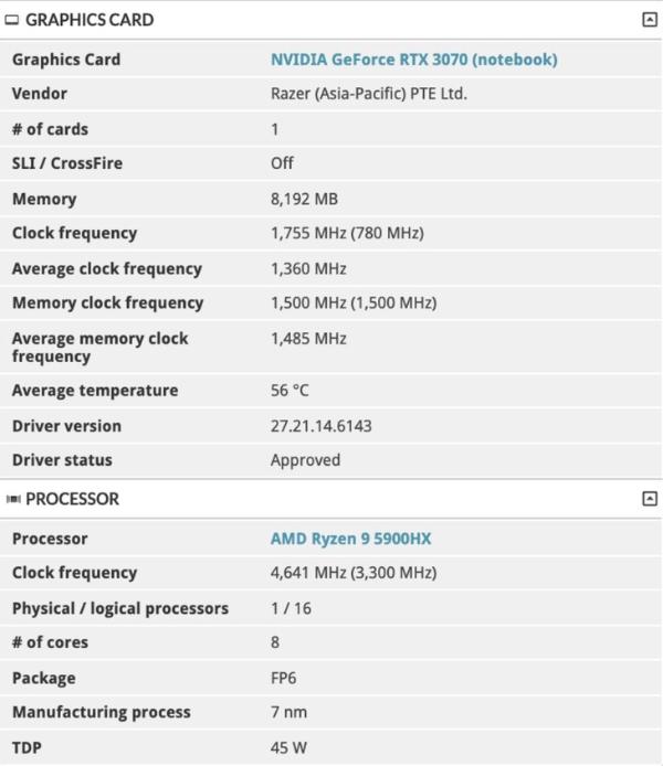 雷蛇首款锐龙游戏本曝光：R9 5900HX+RTX 3070